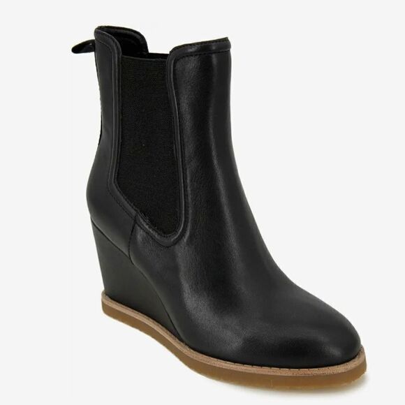 Splendid Womens Wynn Wedge Booties Black Leather, size 8.5 NWOB - Picture 5 of 10